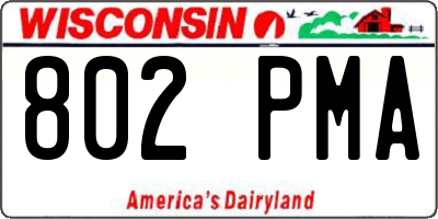 WI license plate 802PMA
