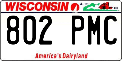 WI license plate 802PMC