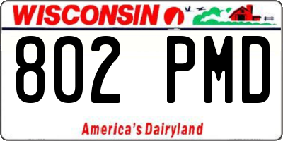 WI license plate 802PMD