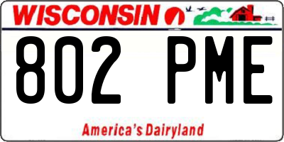 WI license plate 802PME
