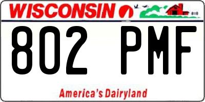 WI license plate 802PMF