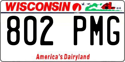 WI license plate 802PMG