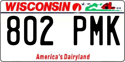 WI license plate 802PMK