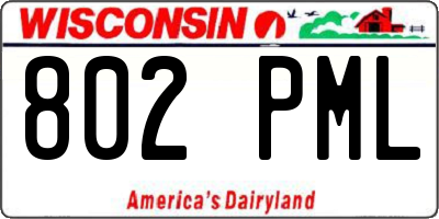 WI license plate 802PML
