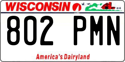 WI license plate 802PMN