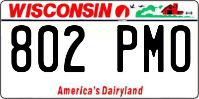 WI license plate 802PMO