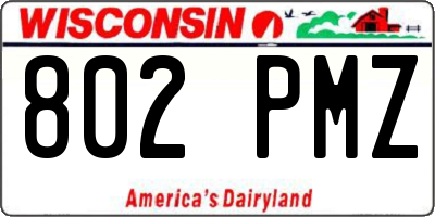 WI license plate 802PMZ