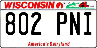 WI license plate 802PNI