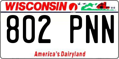 WI license plate 802PNN