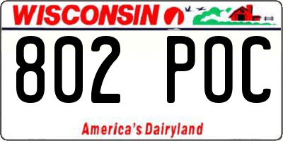 WI license plate 802POC