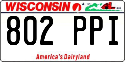 WI license plate 802PPI