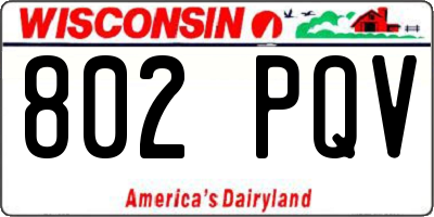 WI license plate 802PQV