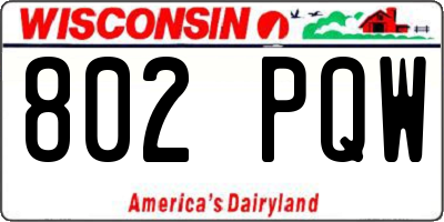 WI license plate 802PQW