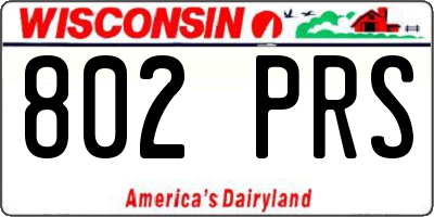 WI license plate 802PRS