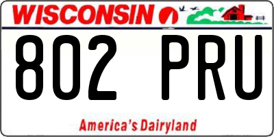 WI license plate 802PRU
