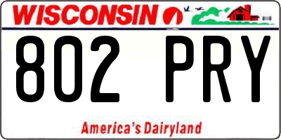 WI license plate 802PRY