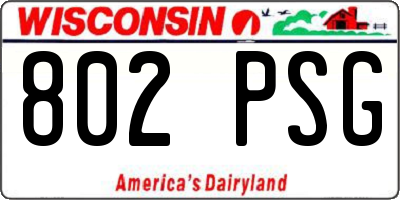 WI license plate 802PSG