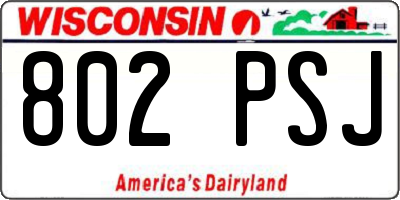 WI license plate 802PSJ