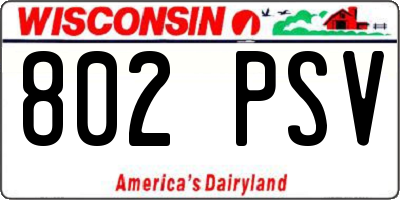 WI license plate 802PSV