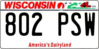 WI license plate 802PSW