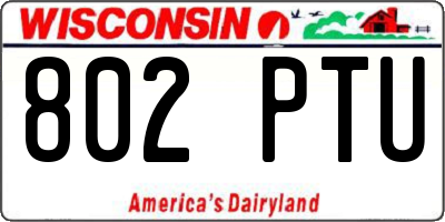 WI license plate 802PTU