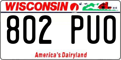 WI license plate 802PUO