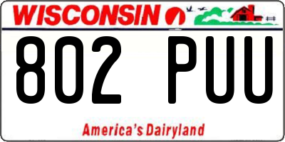 WI license plate 802PUU