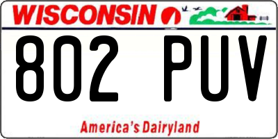 WI license plate 802PUV