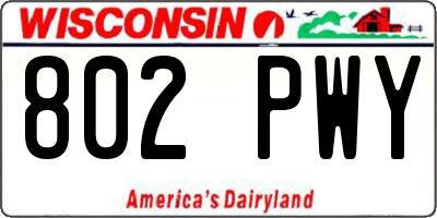 WI license plate 802PWY