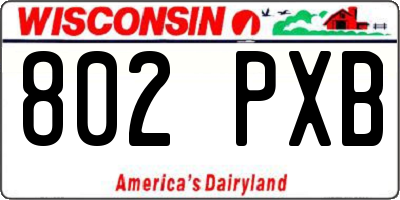 WI license plate 802PXB