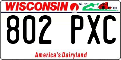 WI license plate 802PXC