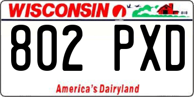 WI license plate 802PXD