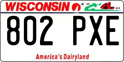 WI license plate 802PXE
