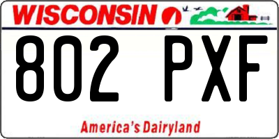 WI license plate 802PXF
