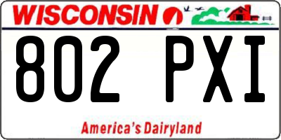 WI license plate 802PXI
