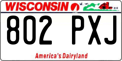 WI license plate 802PXJ