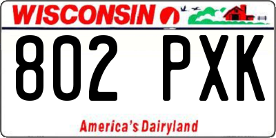 WI license plate 802PXK