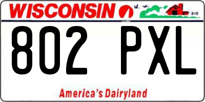 WI license plate 802PXL