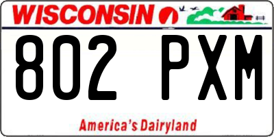WI license plate 802PXM