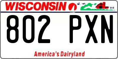 WI license plate 802PXN