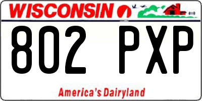 WI license plate 802PXP