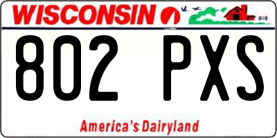 WI license plate 802PXS