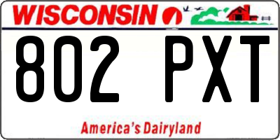 WI license plate 802PXT