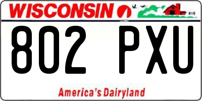 WI license plate 802PXU