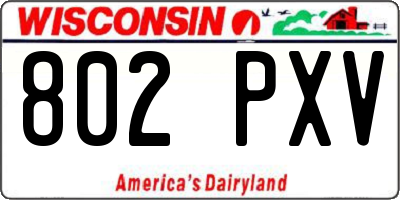 WI license plate 802PXV