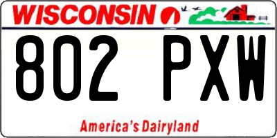 WI license plate 802PXW