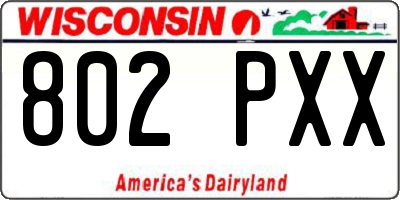 WI license plate 802PXX