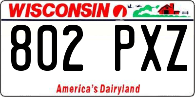 WI license plate 802PXZ