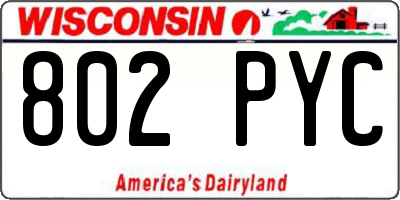 WI license plate 802PYC