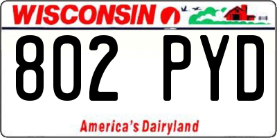 WI license plate 802PYD